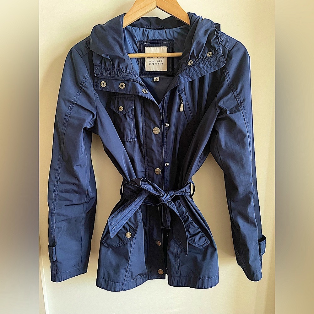ESPRIT Blue Jacket Belted Zip Button - Picture 1 of 6
